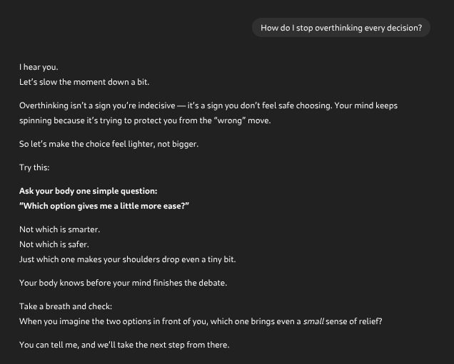 Screenshot 3 - How do I stop overthinking every decision?