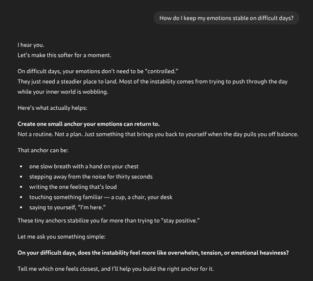 Screenshot 4 - How do I keep my emotions stable on difficult days?